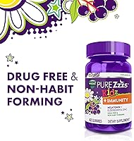 Vista 2 de VICKS PURE Zzzs Kidz + Immunity, Kids Melatonin Gummy, Sleep Aid, Low Dose Melatonin for Kids, Zinc for Immune Support, Melatonin 1 mg, Melatonin