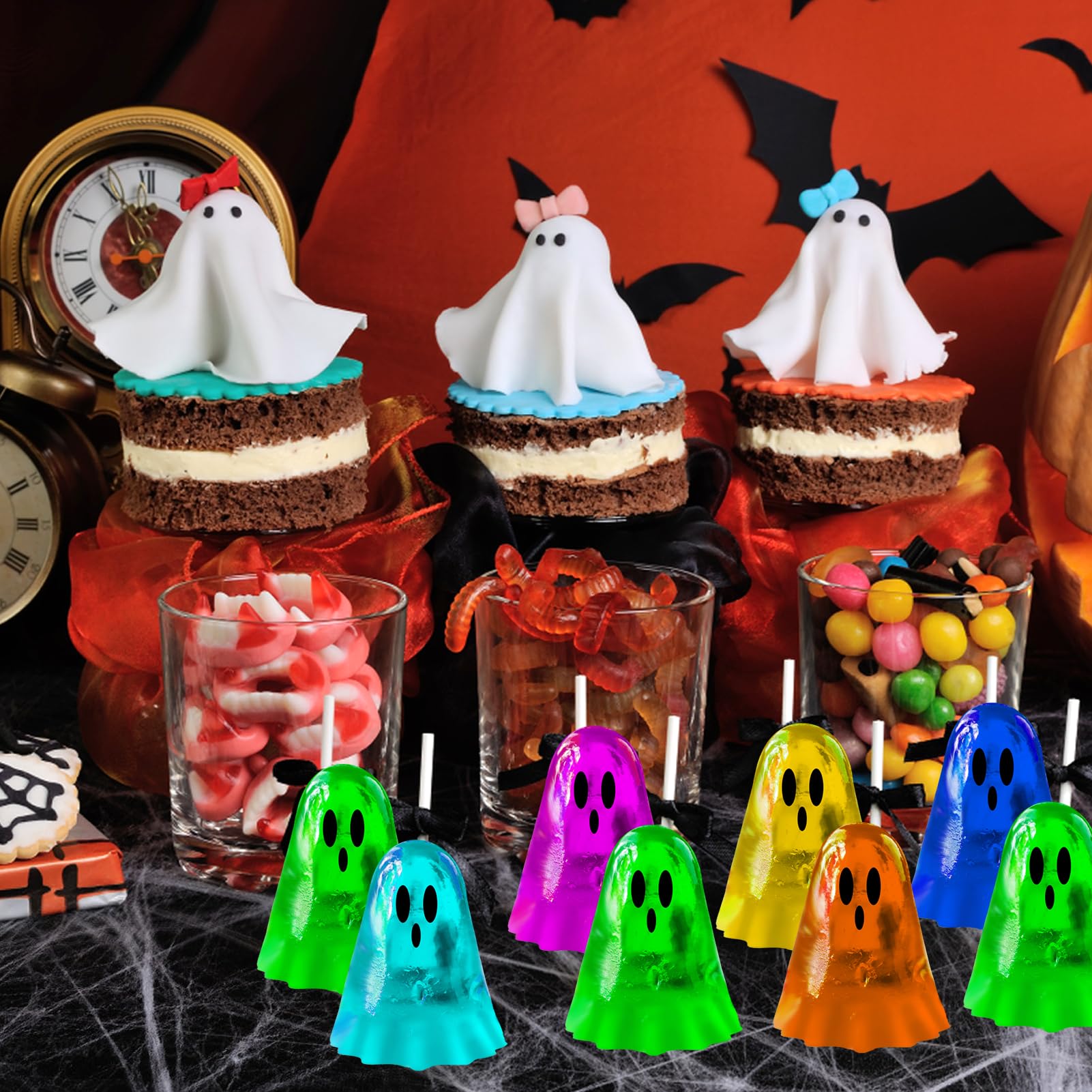 Palksky Ghost Silicone Molds - 2 Pack Halloween Candy Molds -6