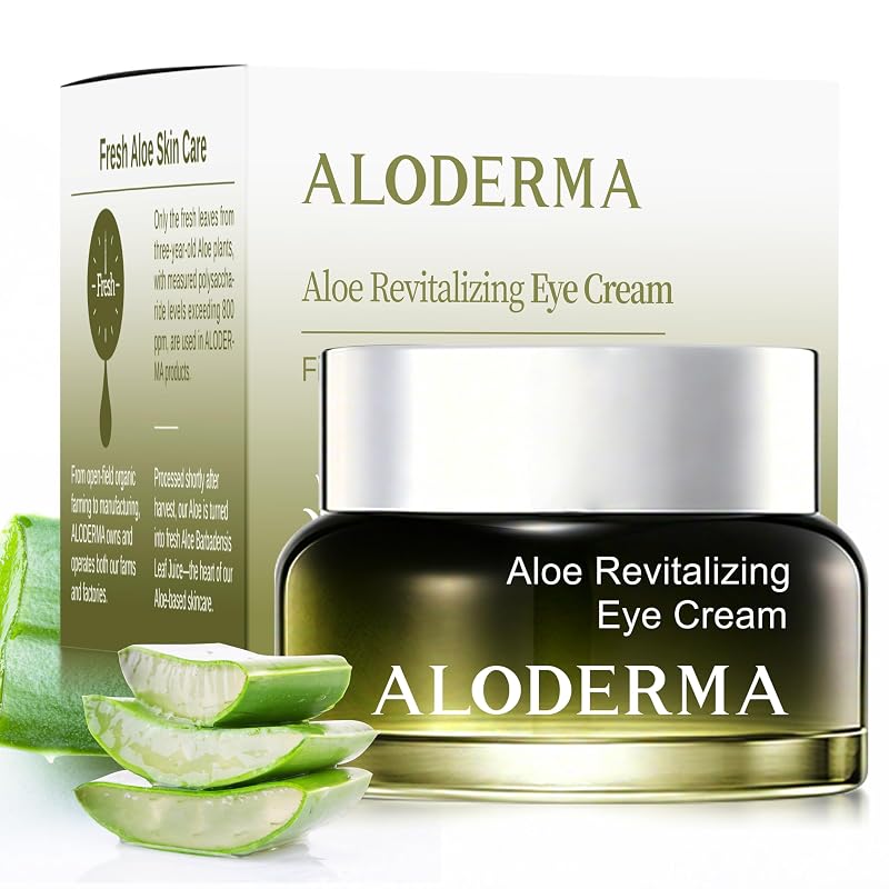 Creme para a região dos olhos Aloderma com aloe vera orgânica e arginina, 30 mL