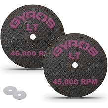 GYROS 1.5 Mini Resin Cut-Off Wheels for Rotary Tools | 2 Double Fiberglass Reinforced Discs | for Wood, Plastic, Stone, Aluminum, Copper, Brass | Dremel Cutting Tool Accessory | Made in USA 11-32154
