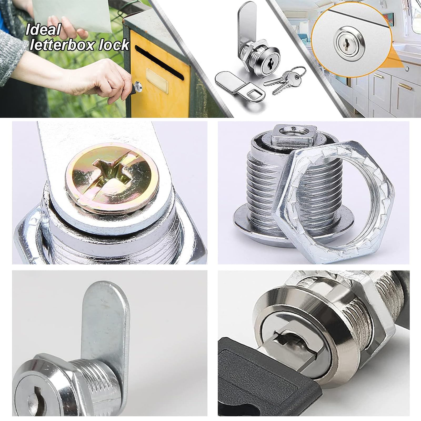 ZiYuya 16mm Brievenbusslot met Sleutel Verschillende, RV Opslag