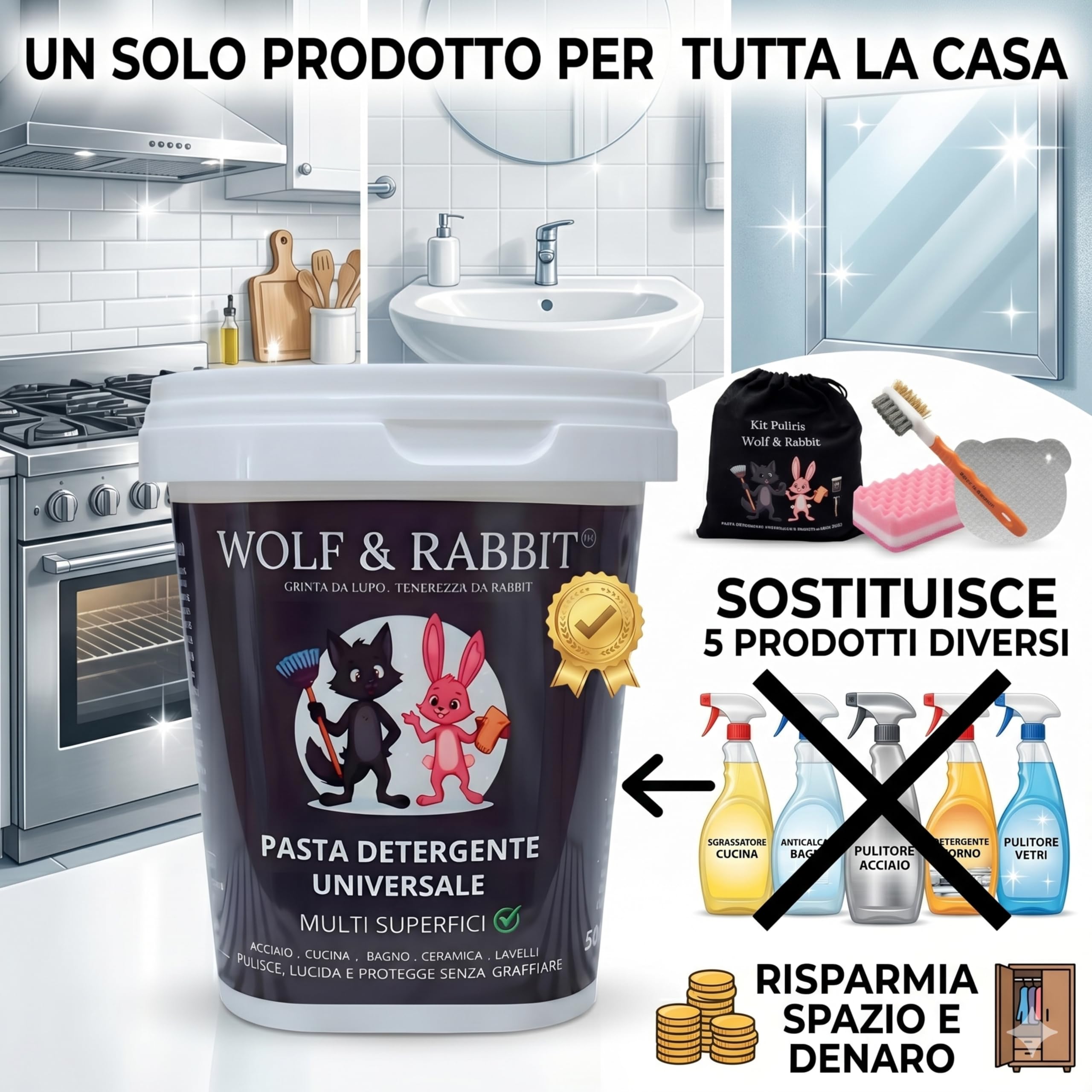 WOLF & RABBIT Pasta Pulente Universale 500g