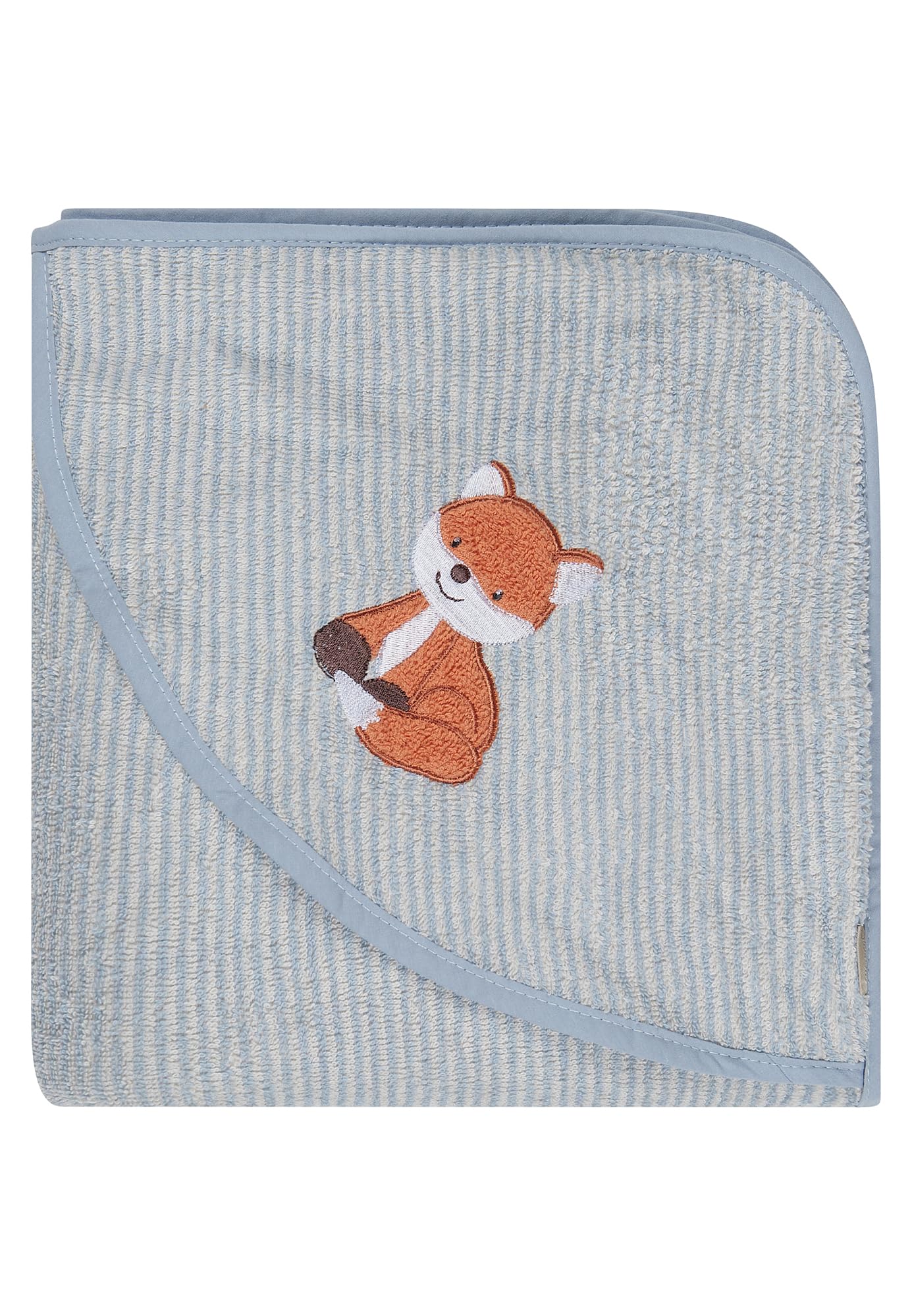 Sterntaler Multipack Frottee Fuchs Filou Set, Kapuzenbadetuch 100x100 cm, 2 Kinderhandtücher und 2 Waschlappen, saugfähige Baumwolle, weich & hautfreundlich, graublau