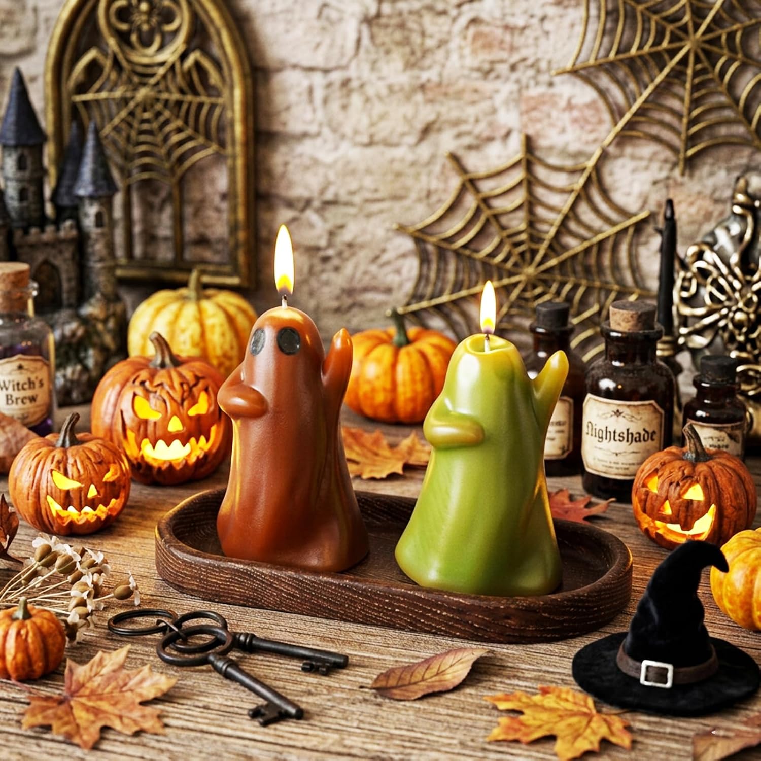 Halloween Ghost Silicone Molds, 3D Spooky Ghost Candle Molds for Candle Making, Resin Molds for DIY Aromatherapy Candle, Epoxy Casting, Halloween Party Home Decor