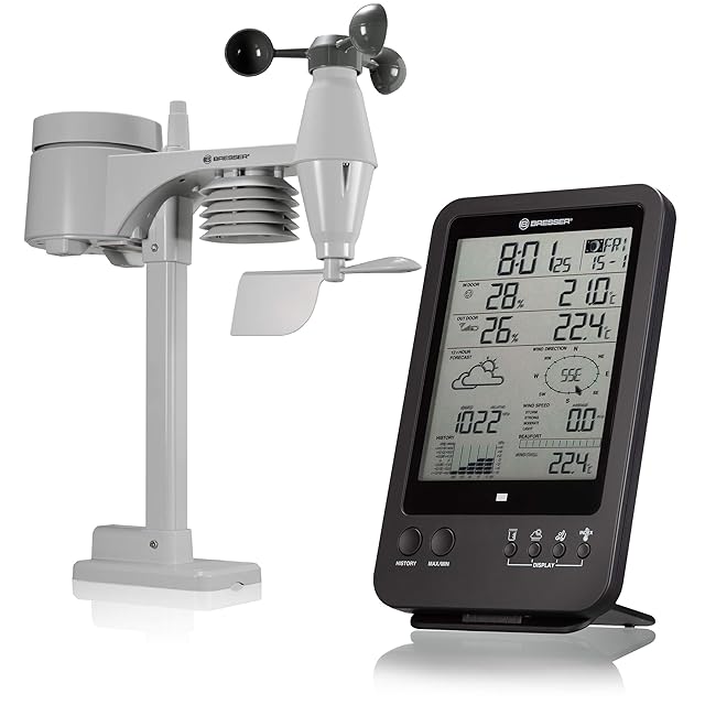 Bresser Bresser Wetterstation Funk mit Außensensor Wetter Center 5-in-1, Schwarz — Wetterstationen