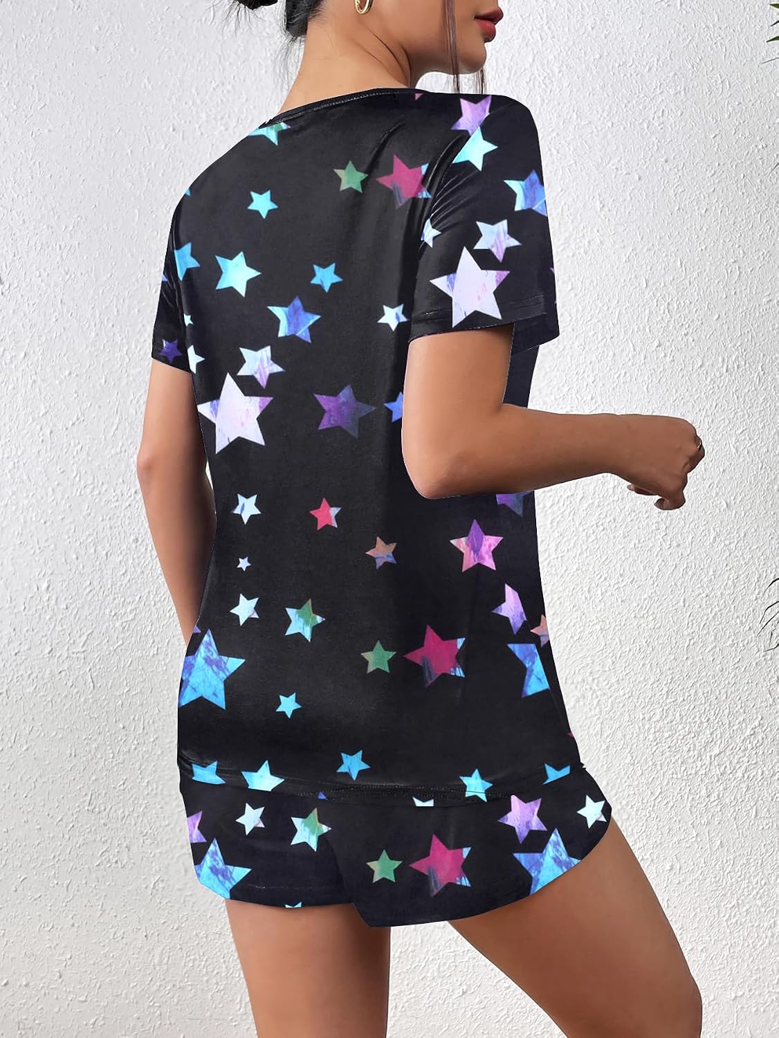 Ekouaer Women's Pajama Sets Short Sleeve Pjs 2 Piece Top and Shorts Sleepwear Comfy Soft Lounge Sets with Pockets