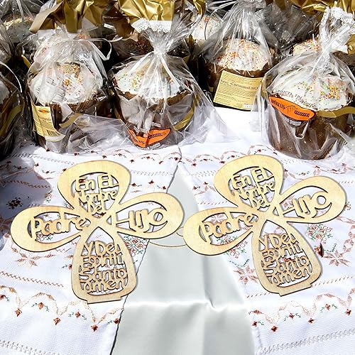 Miniatura 6 de Yuntau 16 centros de mesa de madera para mesa de centro de mesa para bautizo cruces, decoración de mesa religiosa católica, bautizo, comunión, baby