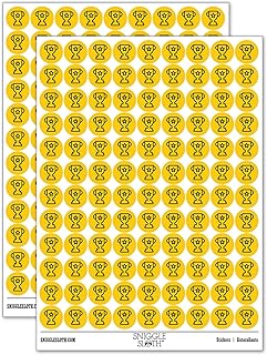 Trophy Award Outline with Star 200+ Round Stickers - Gloss Finish - 0.50...