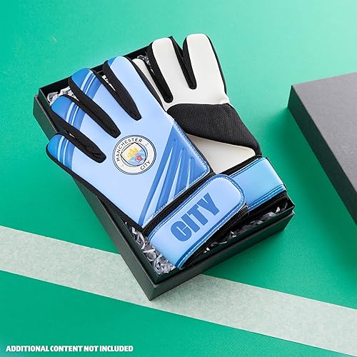 Miniatura 2 de Manchester City F.C. Guantes de portero para niños y adolescentes, antideslizantes, acolchados, palmas talla 5 o 7, regalos para niños (talla 7)