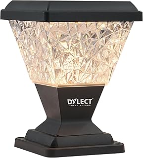 DYLECT® Luxe 48 LED Solar Light for Outdoor Garden, Gate, Pillars, Balcony & Terrace | Pyramid Shape | Multi-Color, Waterproof, Remote-Controlled, Auto On-Off, Wall & Ground Mount (Small)