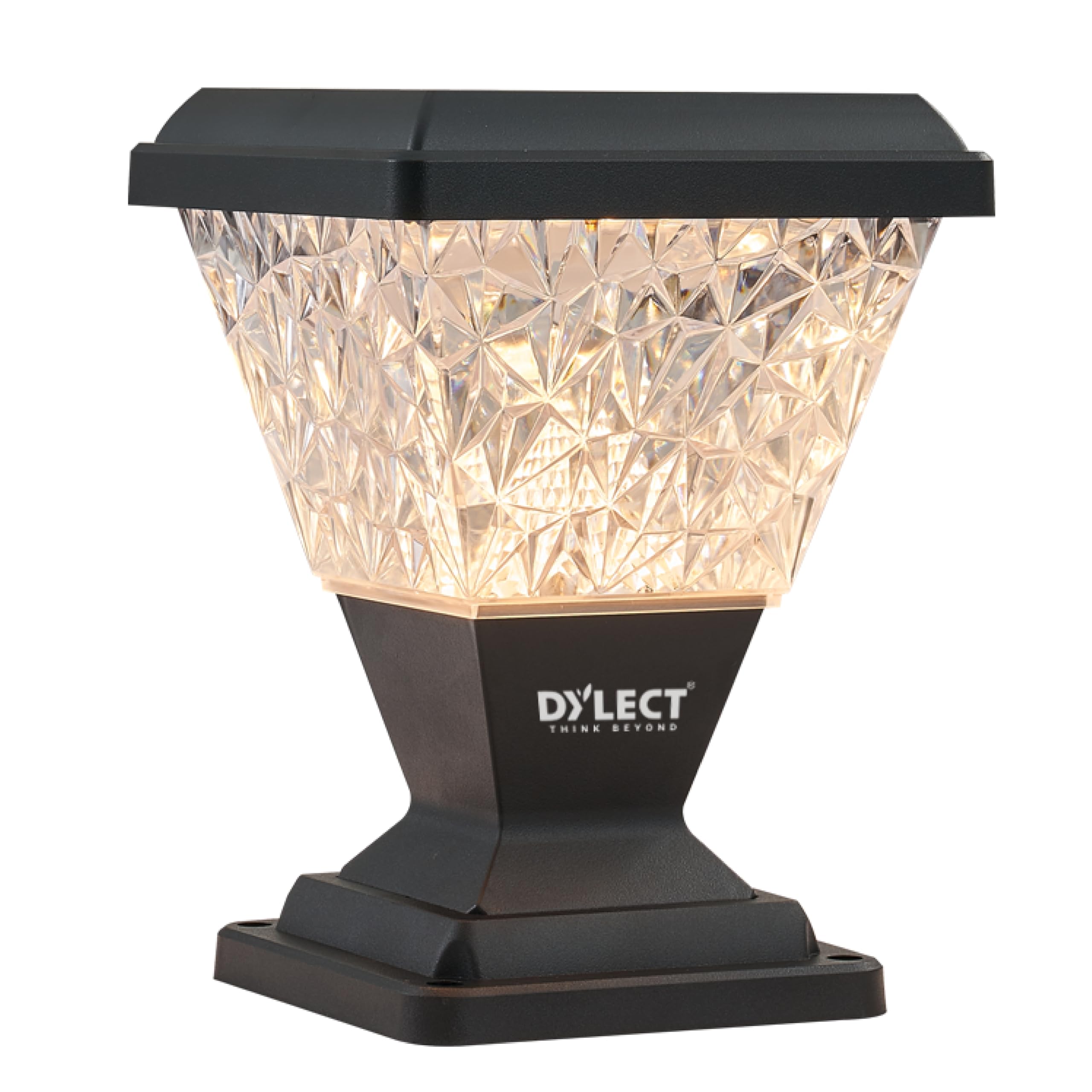 DYLECT® Luxe Decorative Solar Light for Pillars, Balcony, Terrace, Outdoor Garden, Multi Color LED, IP65 Waterproof, Wireless Remote, Ground/Wall Mount, Auto On-Off (Pyramid Shape, Small)-image-45