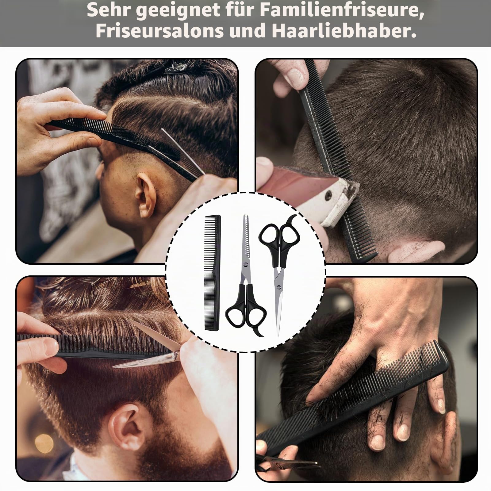 Haarschere Set, 2 Scharfe Professionell Scheren-Sets Scharfe Friseurscheren Haarschneideschere Profi Friseurschere Set Scheren Set Friseur für Damen Herren Kinder Familie Friseursalon