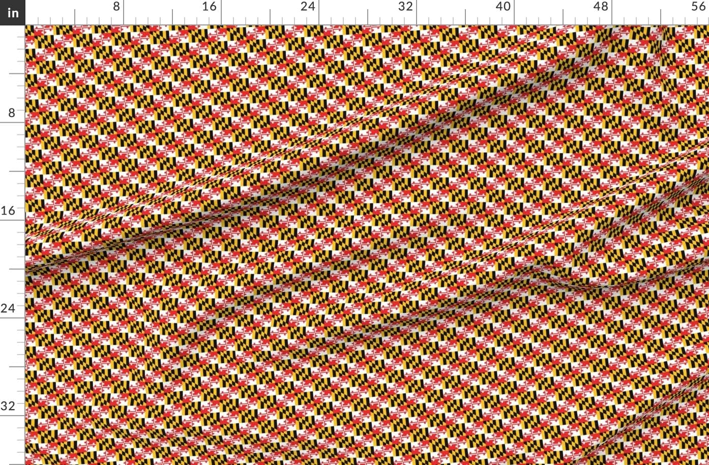 Spoonflower Fabric - Flag Maryland Red Gold Printed on Polartec(R) Fleece Fabric by The Yard - Sewing Blankets Loungewear and No-Sew Projects