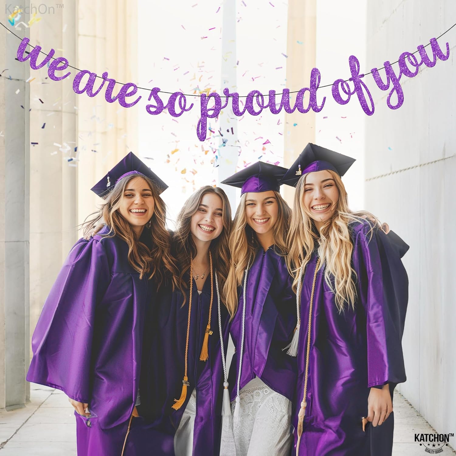 KatchOn, We are So Proud of You Banner - Glitter 10 Feet, No DIY | Congratulations Banner Purple, Graduation Decorations Class of 2026 | Lavender Graduation Decorations 2026 - Image 8