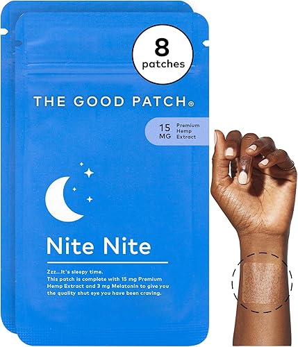 The Good Patch Nite Nite - Parche para dormir con cáñamo y melatonina, liberación sostenida, parche natural, bienestar portátil alimentado por