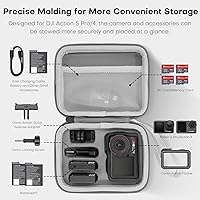 Vista 3 de REYGEAK Estuche de transporte para DJI Osmo Action 5 Pro, Bolsa compacta portátil para DJI Action 4/3, Estuche de almacenamiento impermeable