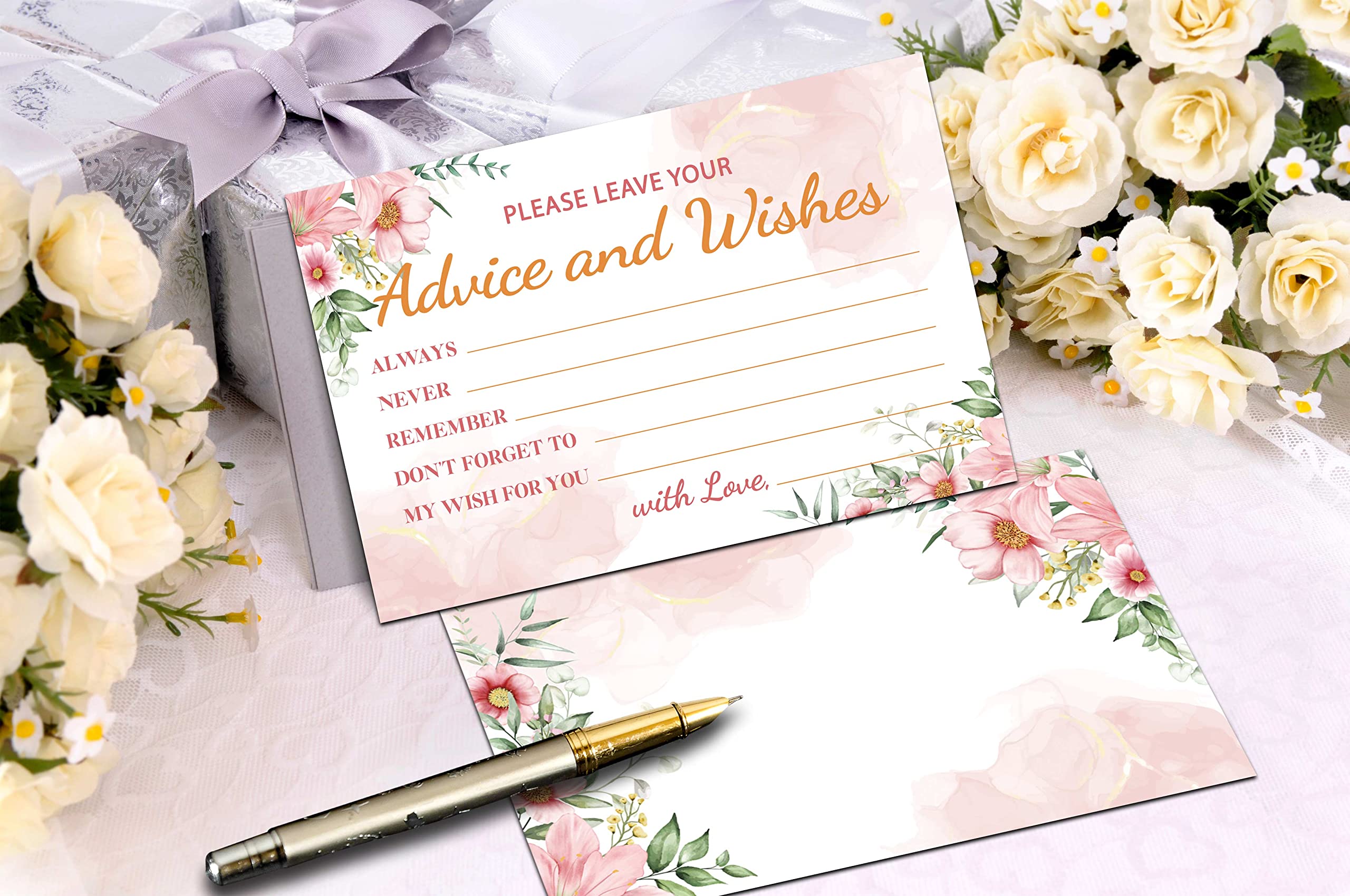 Beratungs- & Wunschkarten Boho-Blumen – 25 Stück, 10,2x17,8 Cm, Für Hochzeiten & Partys