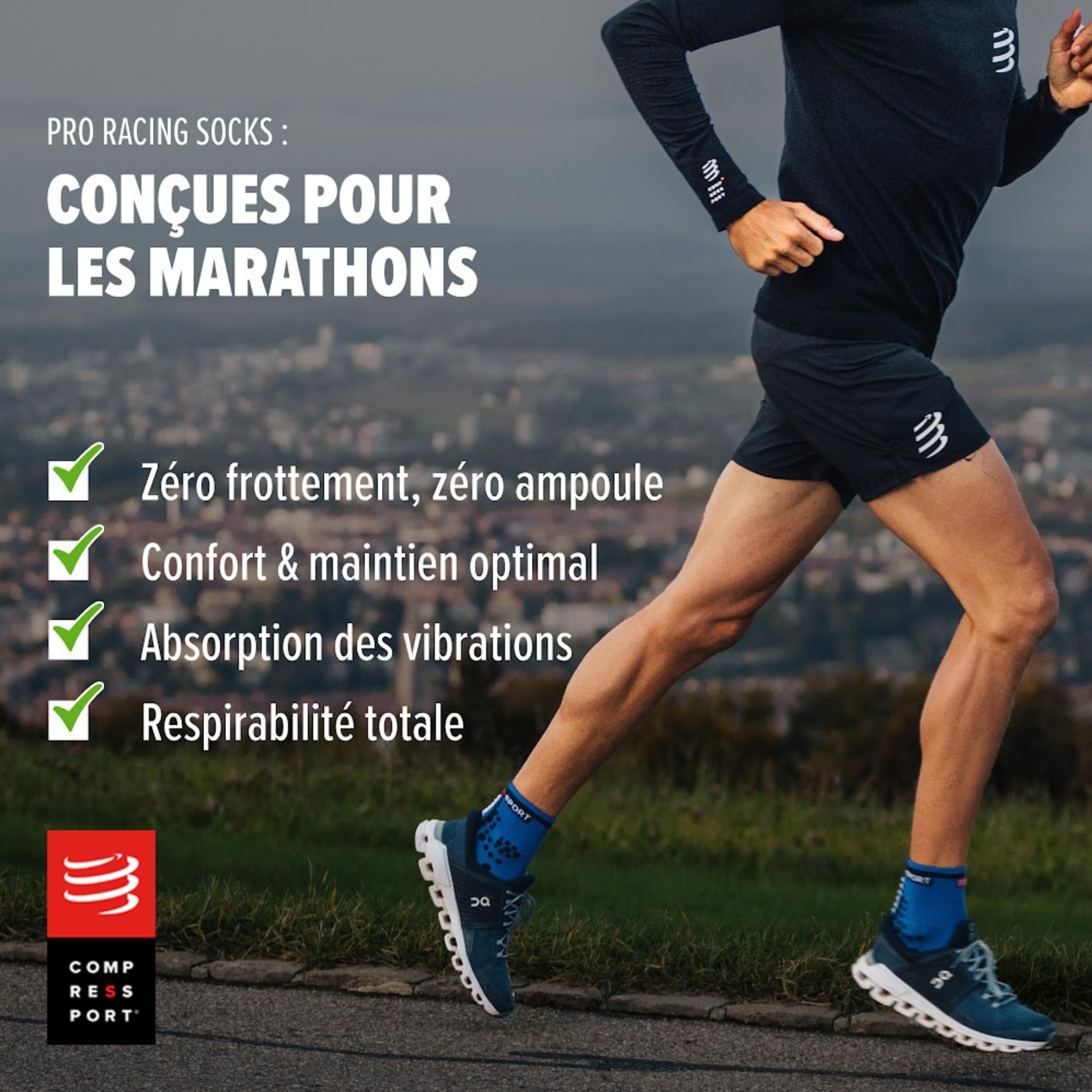Chaussettes de course COMPRESSPORT Pro Racing V3 : conçues pour optimiser vos performances.