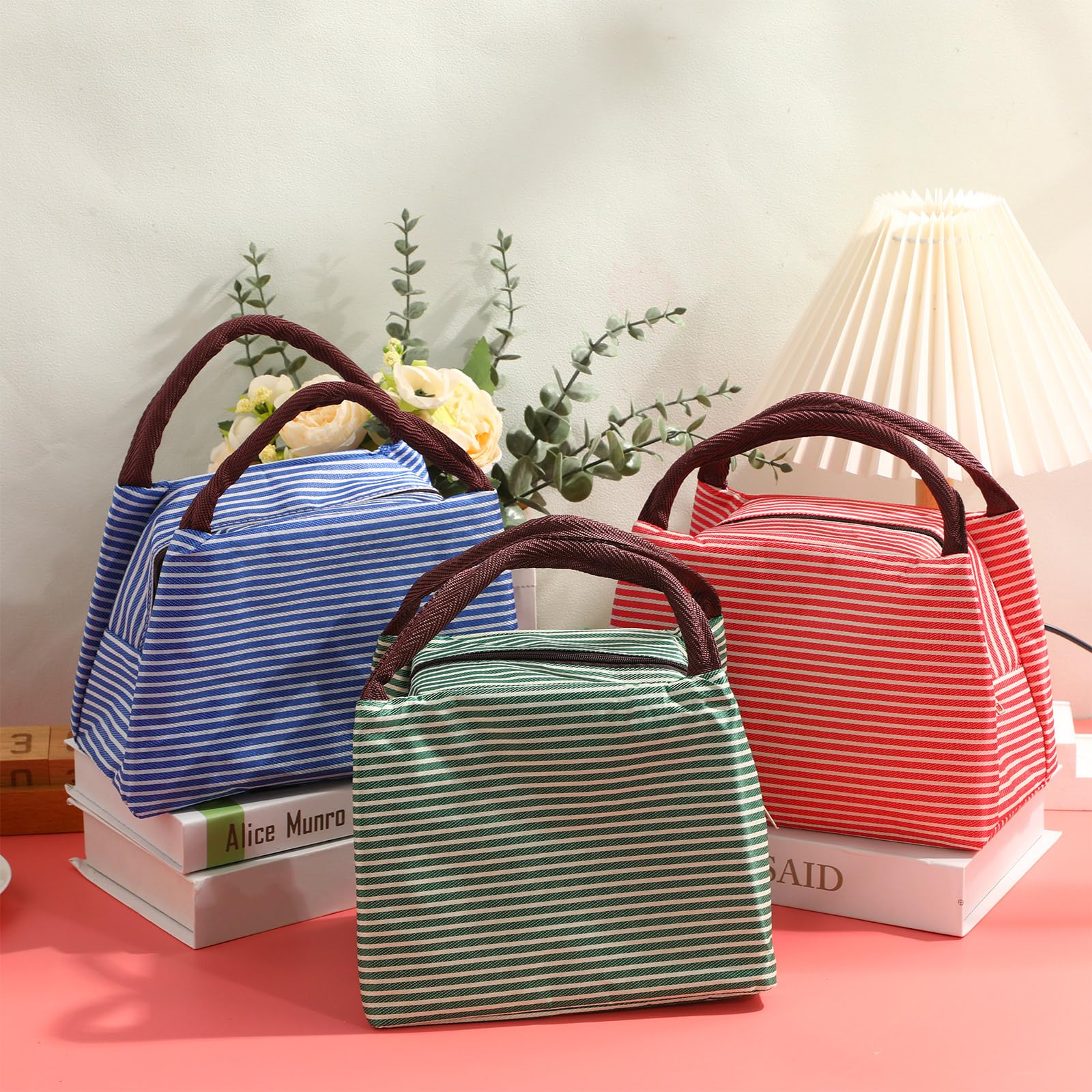 Chunful 24 Stück isolierte Lunch-Tasche, wiederverwendbare Lunchbox, Lunch-Tasche, Tragetasche für Damen, Teenager, Männer, wasserdichte Lunchbox mit Aluminiumfolie, auslaufsicher, für Damen, Herren,