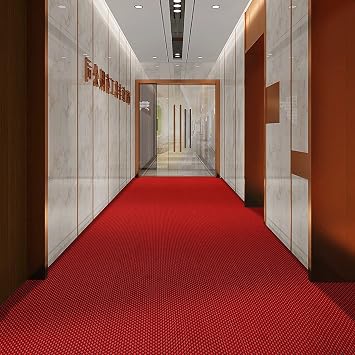 WLWLEO Drainage Non Slip Flooring Mats Swimming Pool Bathroom Anti-Fatigue Rubber Matting 3x10 Ft Heavy Duty Commercial Anti Slip Floor Mats for Garage Restaurant Sauna SPA,Red,0.93M