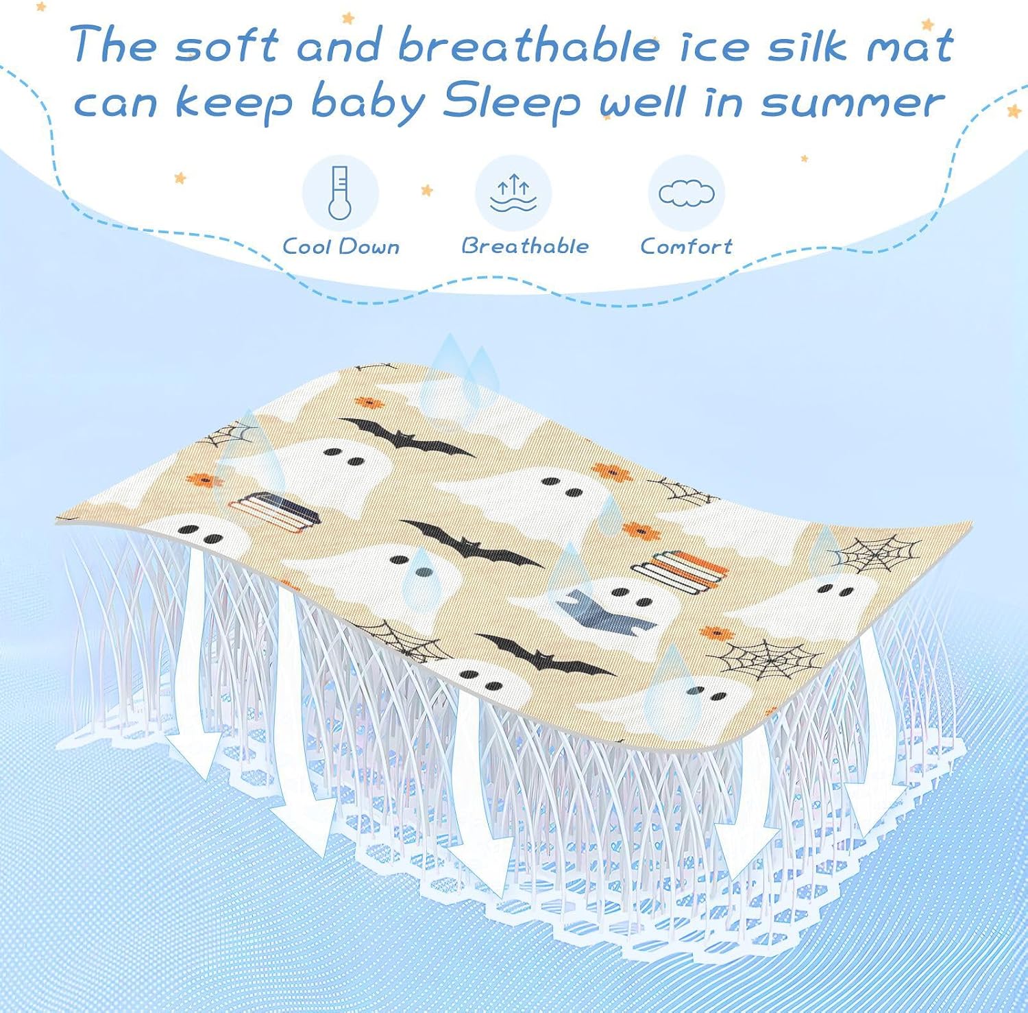 Cooling Baby Mattress Protector Pads 28" x 52" Reusable Retro Teacher Halloween Ghosts Pads for Bed Washable for Baby&Toddler