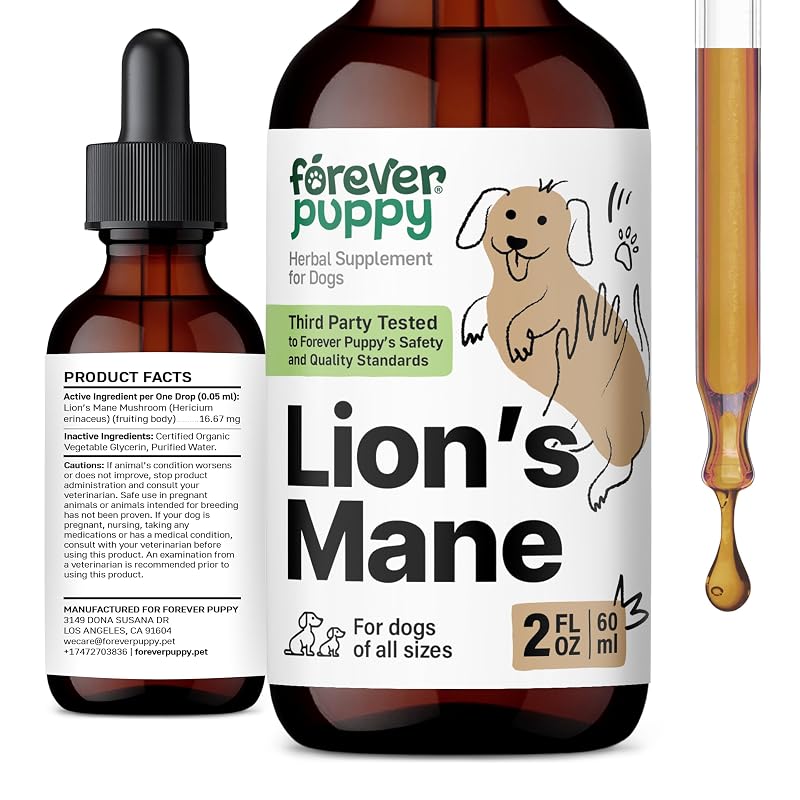 Suplemento para Cães em Gotas com Extrato de Cogumelo Juba-de-Leão Forever Puppy 60 mL