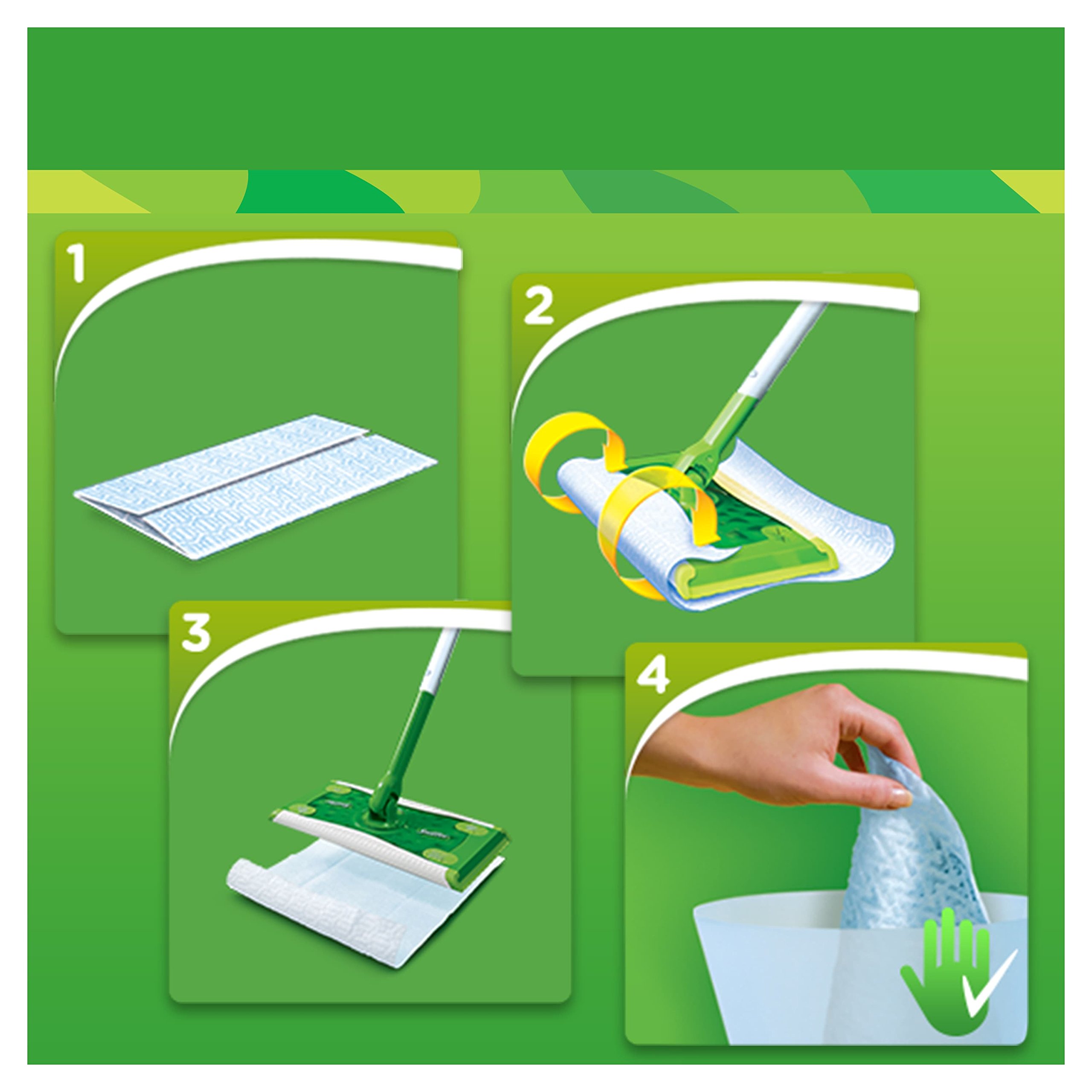 Swiffer Recharges Lingettes Sèches, 120 Lingettes Nettoyantes (3x40), pour Balai Swiffer, Attrape et Retient la Poussière [Nouvelle Version]