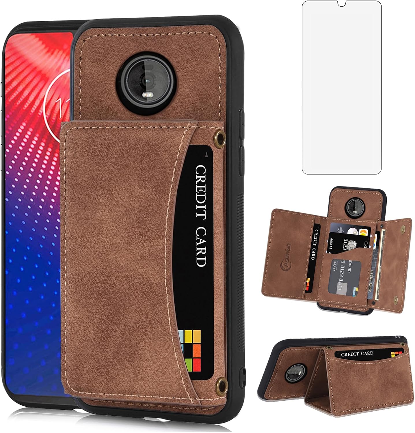 Custodia Per Motorola Moto G7/G7 Plus | Cover Protettiva In TPU Con Vetro Temperato | Nero - 6