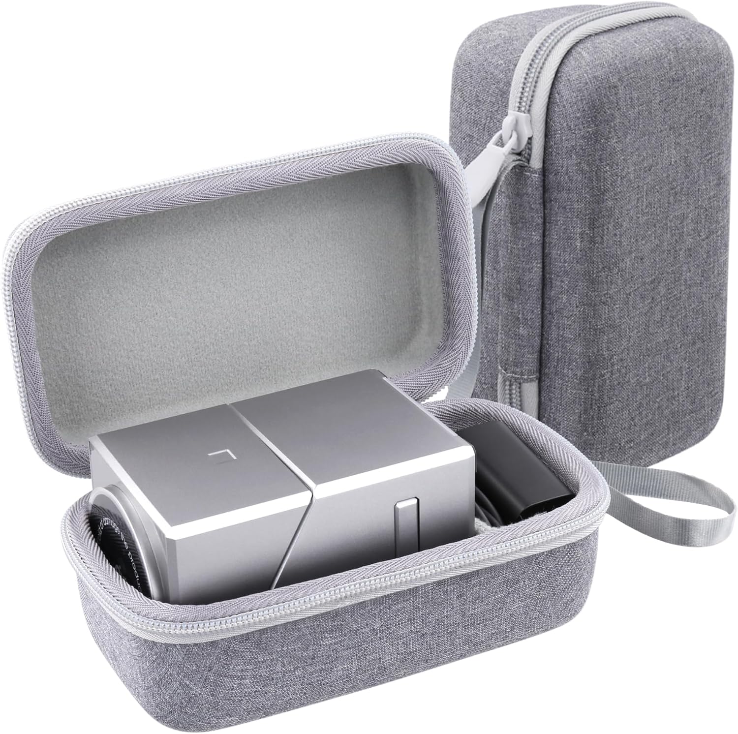 co2CREA Hard Case open with ZEEHOO CubeTrick-X charging station and power adapter inside.