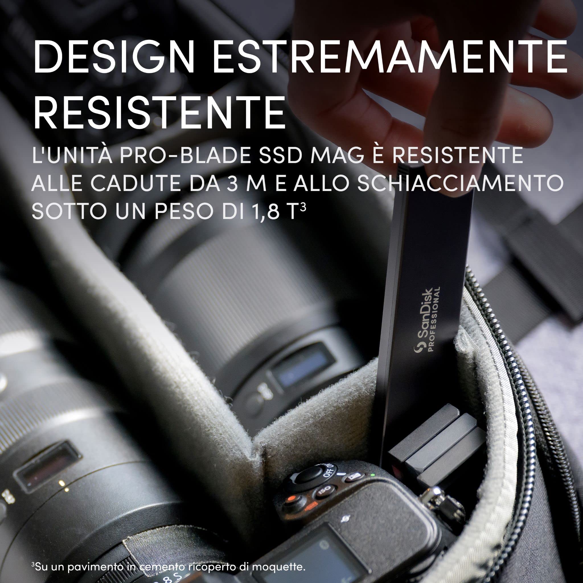 SanDisk Professional Trasporto PRO-BLADE incluso PRO-BLADE 4TB SSD MAG. USB-C fino a 2000MB/s