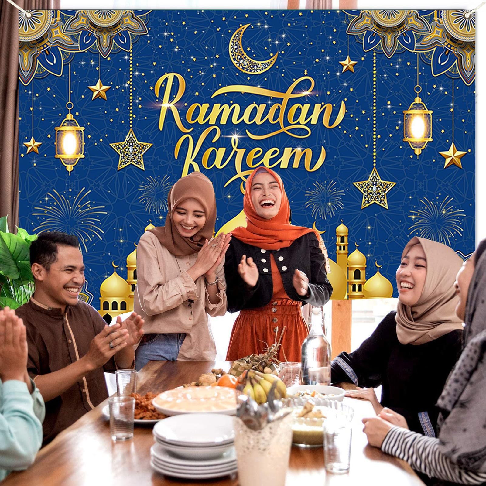 Banner Ramadan, Banner decorativo di iuta Eid, Bandiera