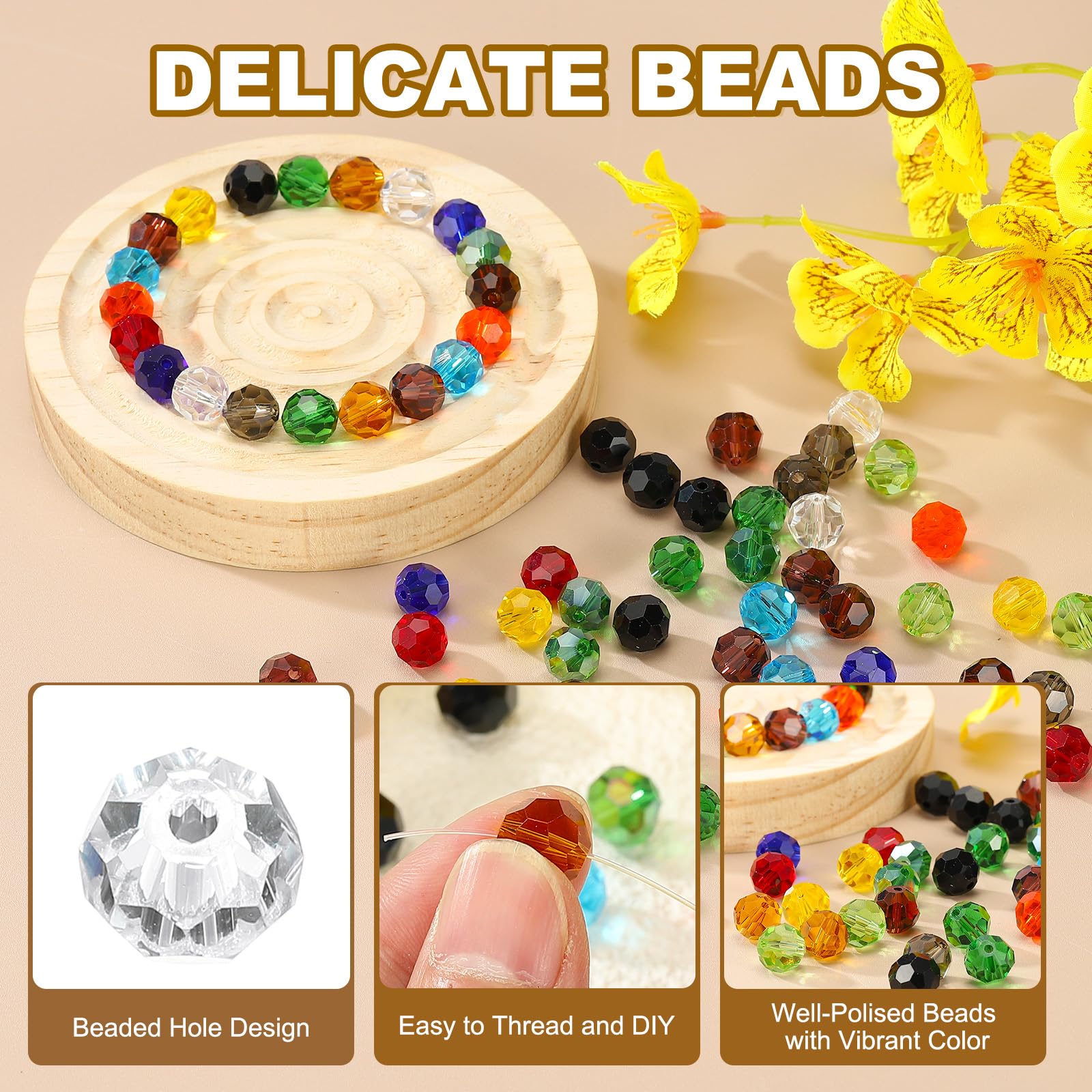 PATIKIL 8mm Round Crystal Beads - Image 3
