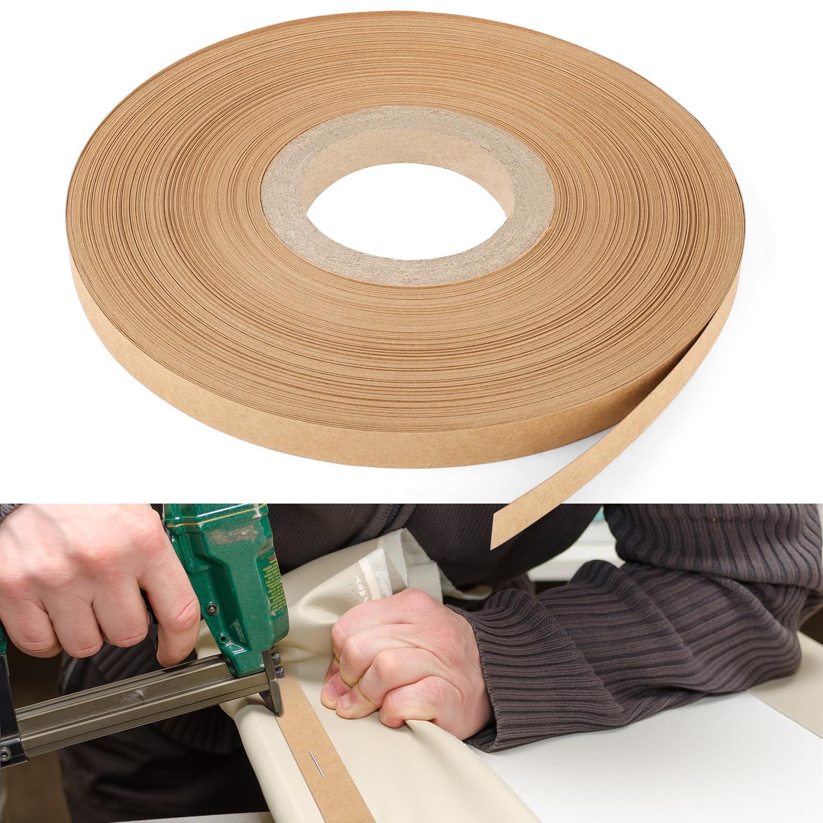 Tira de tachuelas para tapicería, rollo de 1/2 pulgada por 70 yardas, tira de cartón para tapicería, ideal para bordes profesionales en muebles, sillas, reparación de bordes de sofá