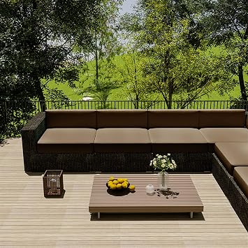 Patio Cushion Covers 22x18x4 Waterproof Fade-Resistant Outdoor Cushion Cover 2 Pack Replacement Slipcover with Zipper for Garden Furniture Couch Chair, Coffee