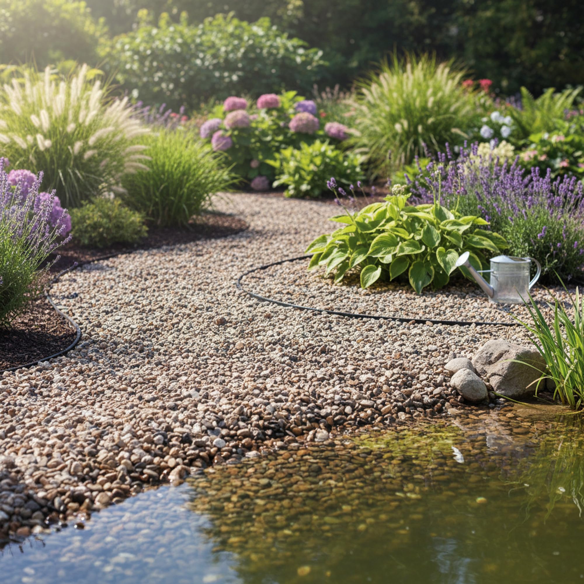 Alwe Rheinkies 2-8 mm – Bunter Zierkies für Garten & Teich, natürlich gerundet, frostsicher und chemiefrei, 25 kg