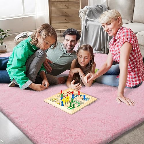 Miniatura 6 de Shag Area Rugs for Bedroom Living Room,5X8 Ultra Soft Fluffy Area Rugs for Dorm, Indoor Carpet Nursery Rugs for Kids Girls Room Home Decor, Pink
