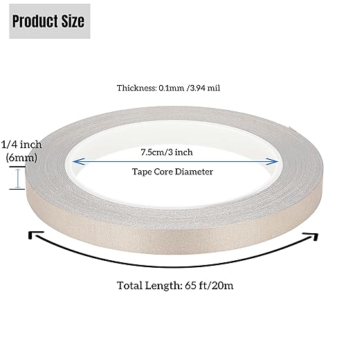 Miniatura 9 de Faraday - Cinta adhesiva de tela doble conductora para blindaje EMI, envoltura de arnés de cables, conexión a tierra, bloqueo de señal de