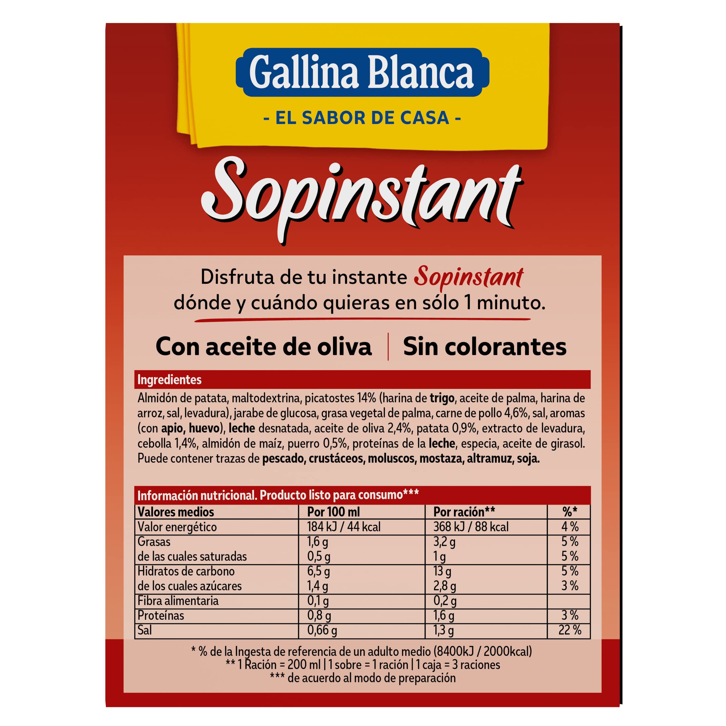 Gallina Blanca Sopinstant Crema de Pollo con Picatostes, 63 Gramos - 5