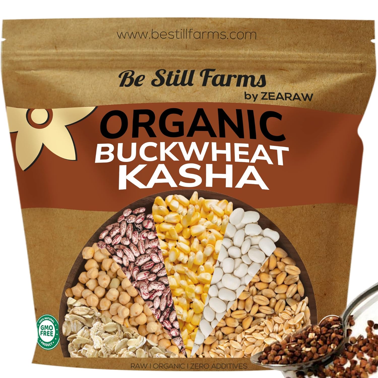 Be Still Farms Organic Buckwheat Kasha Roasted (4.8 lb) - Grechka Buckwheat Cereal From Toasted Groats Bulk No Hulls - Easy to Prep | High in Protein | USA Grown | USDA Certified | Vegan | Non-GMO