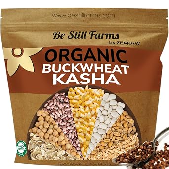 Be Still Farms Organic Buckwheat Kasha Roasted 4.8 lb - Grechka Buckwheat Cereal From Toasted Groats Bulk No Hulls - Easy to Prep | High in Protein | USA Grown | USDA Certified | Vegan | Non-GMO