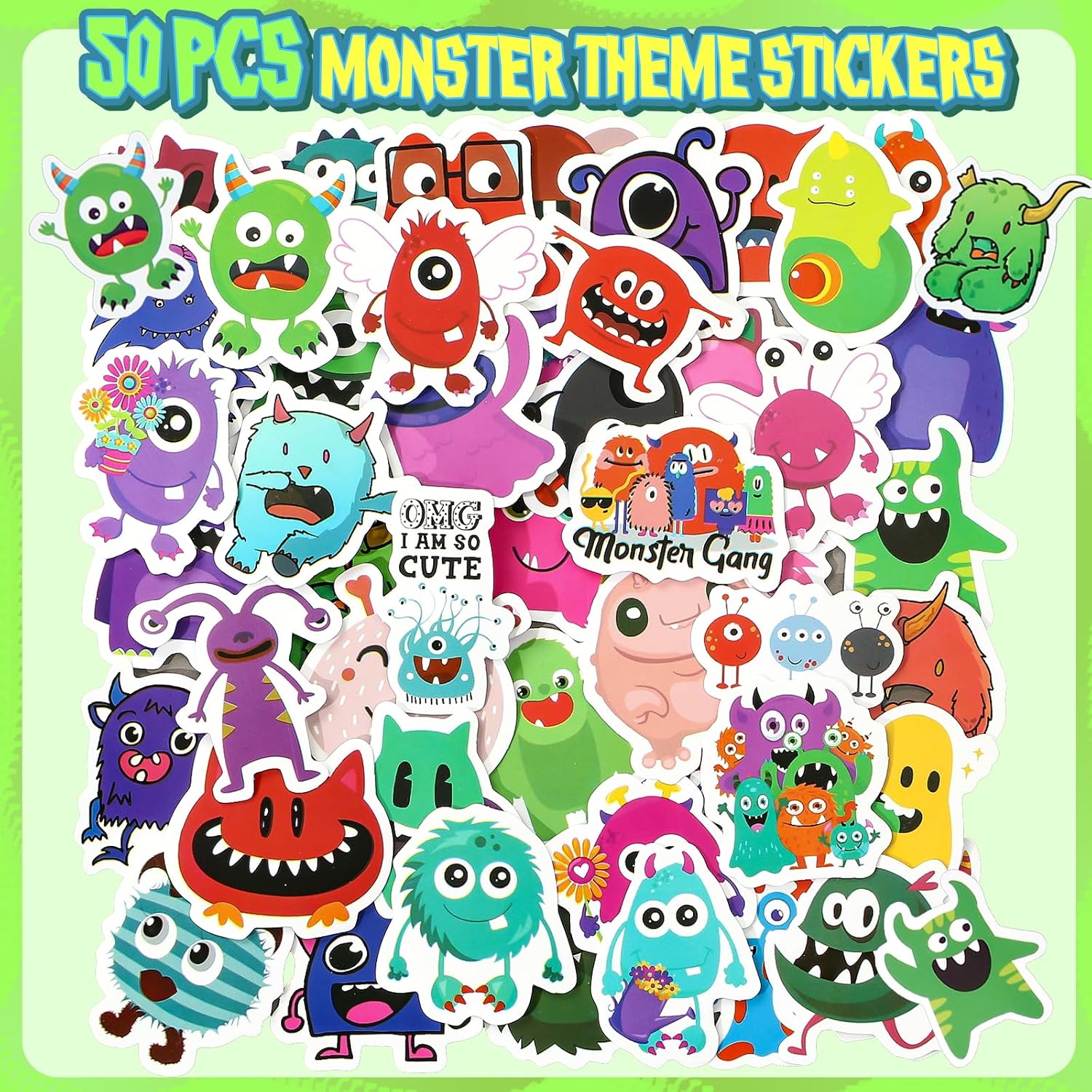 74pcs Monster Cool Fun Boxing Pens/Mini Notebooks/Stickers, Monster Party Favors for Kids, Birthday Party Supplies Funny Novelty Gifts Classroom School Prize Goodie Bag Stuffers for Teens Boys Girls