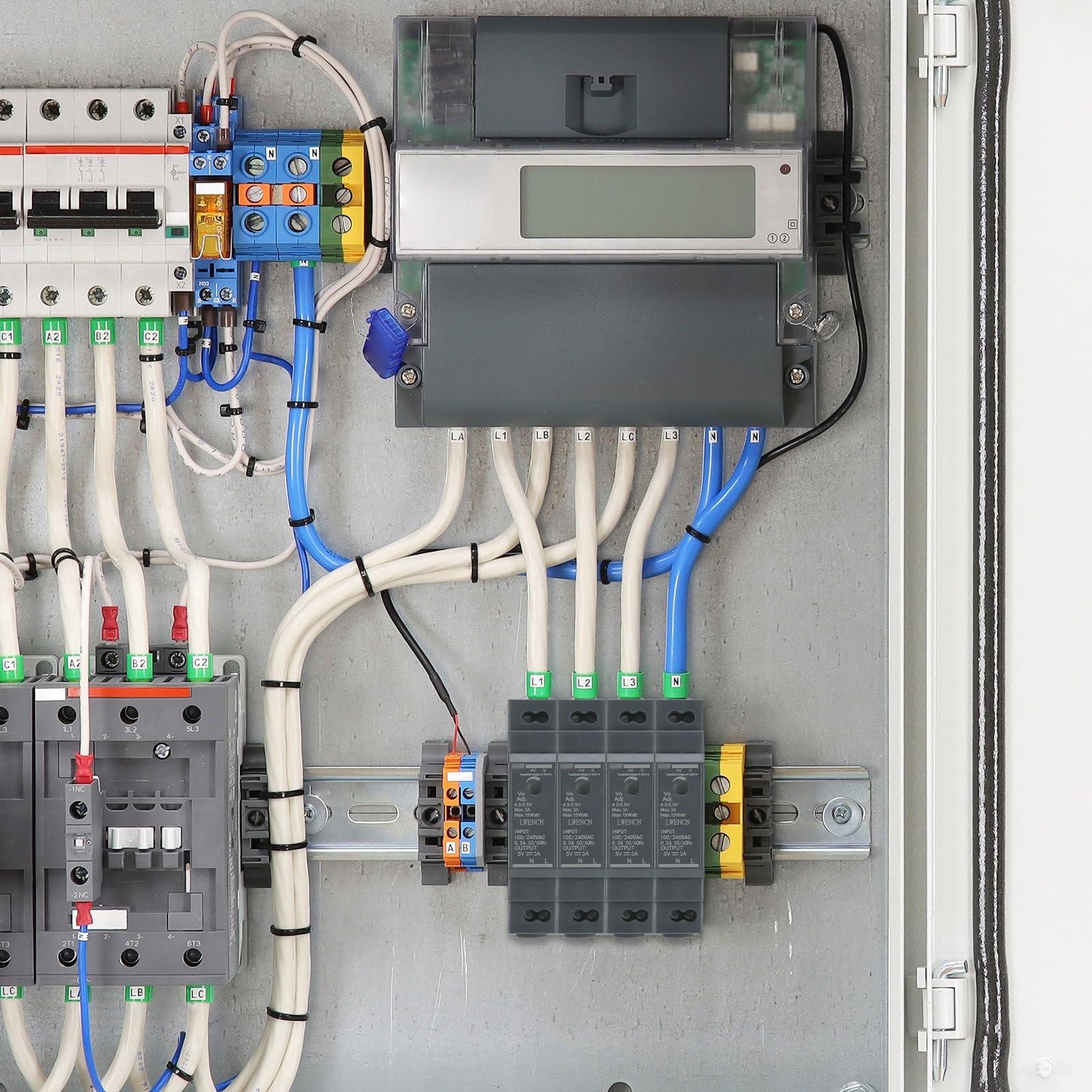 Kssvzz Alimentatore su Guida DIN 5V DC 3A 15 W, Ingresso 100-240V AC 50/60 Hz Trasformatore su Guida DIN per Automazione Domestica o Industriale