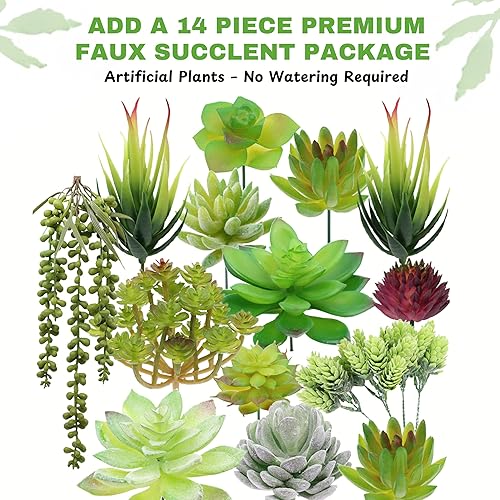 Miniatura 2 de Maceta colgante de luna, 14 piezas de suculentas artificiales, ideal para plantas de aire, mini cactus, sintéticas, plantas bohemias, plantas de