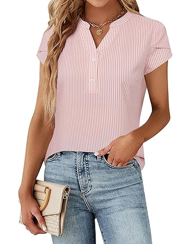 Blooming Jelly Women's Dressy Casual Tops Business Work Blouses White