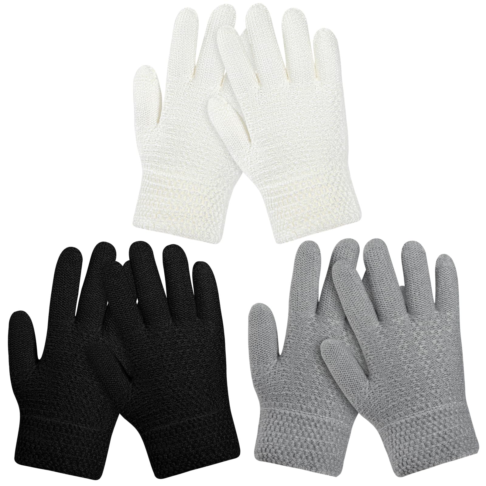 ONESING Kids Knit Gloves - Stretchy Gloves for Boys Girls Winter, Solid Finger Gloves for Children