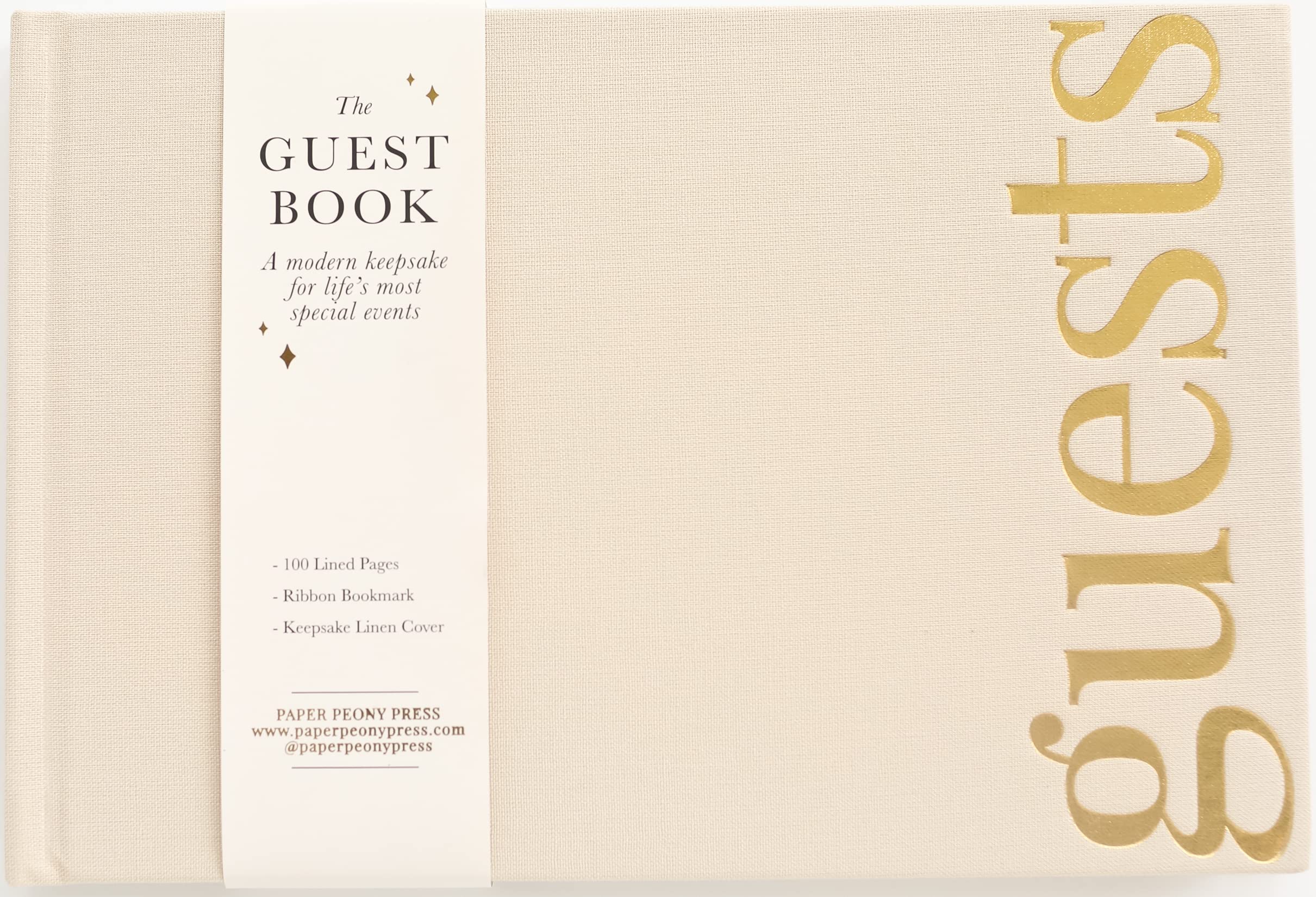 Guest Book: Beautiful Keepsake for Life’s Special Events - Sign In Book for Wedding Reception, Baby Shower, Funeral and Vacation Home - 100 Pages, Ribbon Bookmark and Gold Foil — Amazon image 2