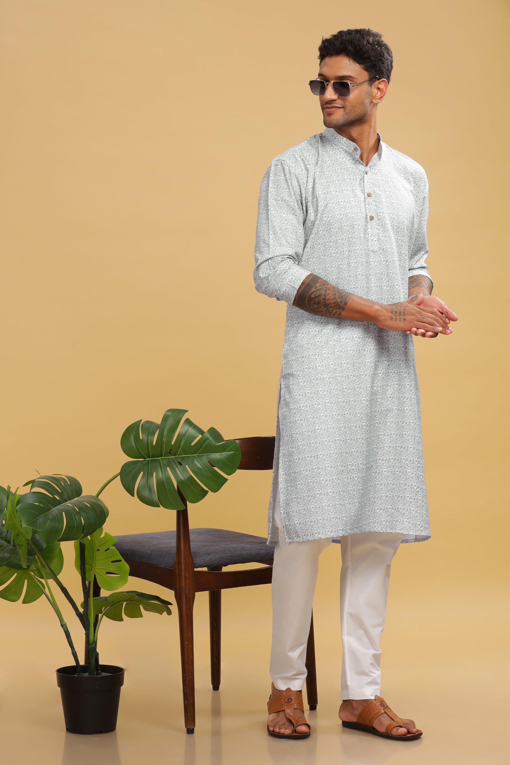 Be Active Men's Printed Black Kurta Set || Men Kurta Pajama || Men Kurta Pajama Set || Kurta Pajama For Men (C-Rf0048 Set 1 S)