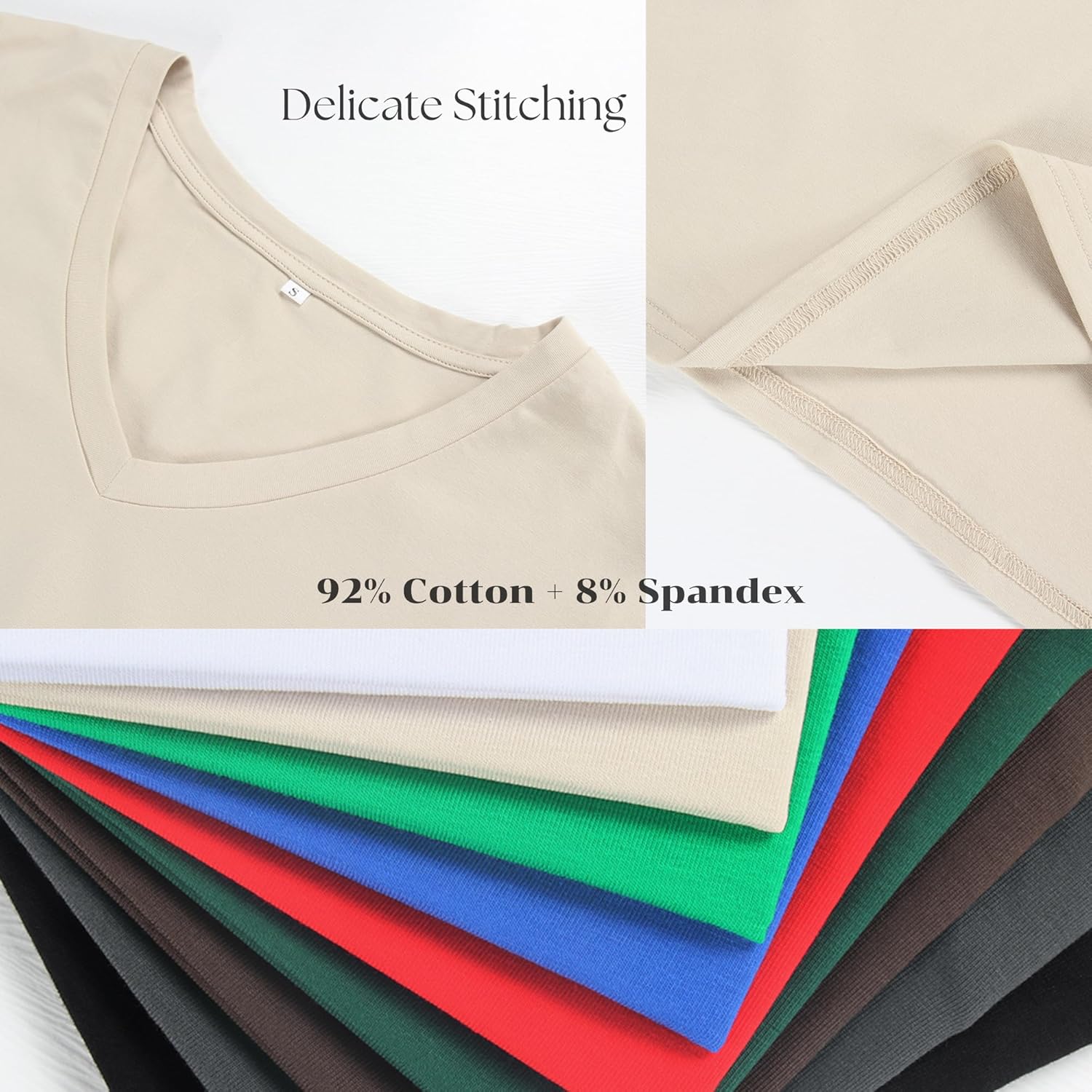 PRIMODA Women's Oversized Crop Tops Boxy V Neck Short Sleeve Cropped T Shirts Loose Summer Workout Crop Tee Tops - Image 5