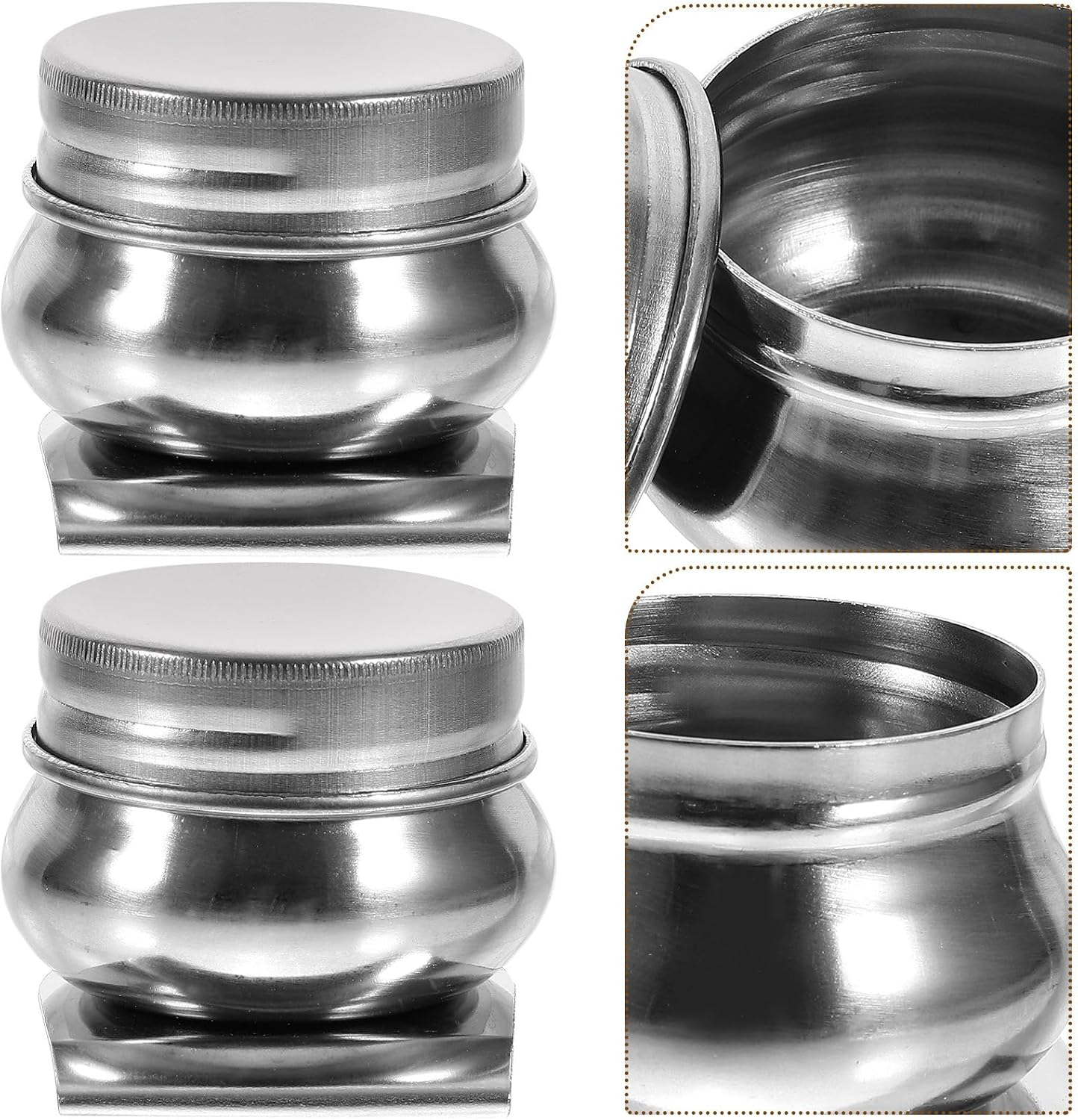 Zerodeko 2pcs Stainless Steel Artists Palette Cup with Lid for Oil Painting and Brush Pen Cleaning, Small Single-Hole Oil Container for Painting Supplies and Materials
