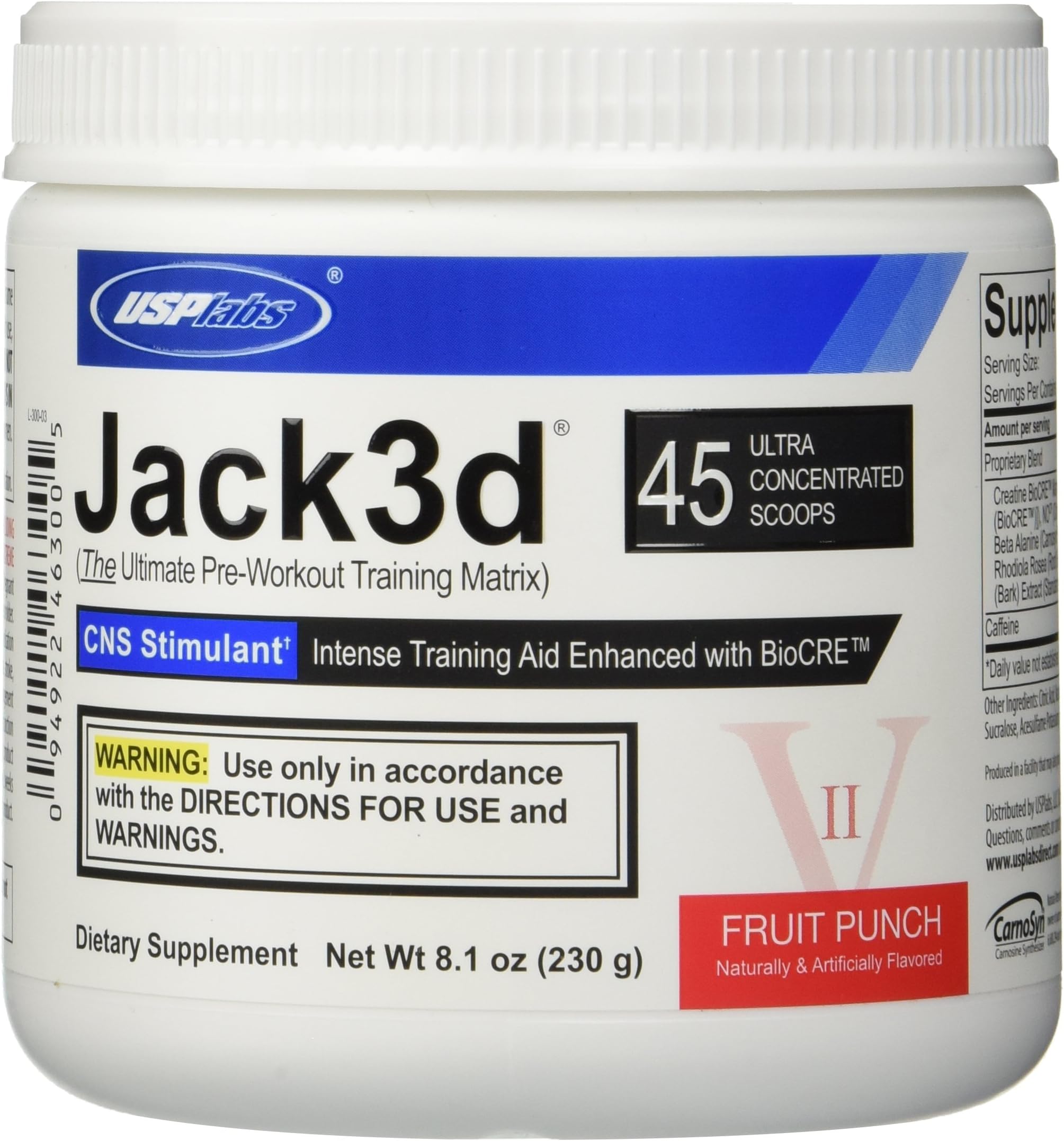 USP Labs Jack3D Advance Fruit Punch, 230 g